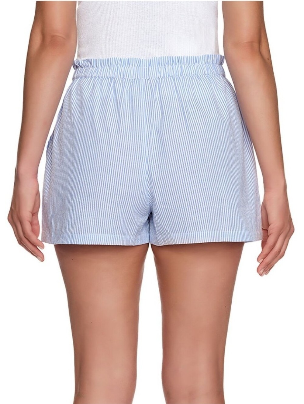 LOFT Blue & White Striped Cotton Sleep Shorts